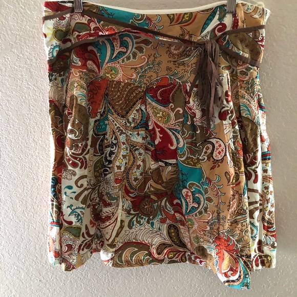 Juniors Paisley Cotton Circle Skirt - Picture 5 of 8